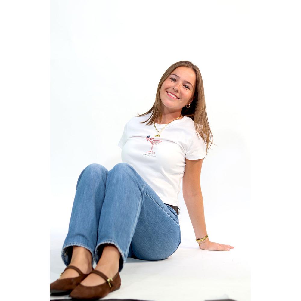 Hot Dog & Martini Baby Tee-T-Shirts-It Girl-Barstool Sports