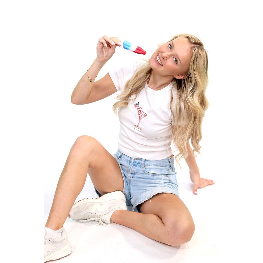 Hot Dog & Martini Baby Tee-T-Shirts-It Girl-Barstool Sports