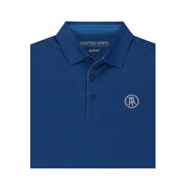 Barstool Sports Striped Performance Polo-Polos-Barstool Sports-Navy-S-Barstool Sports