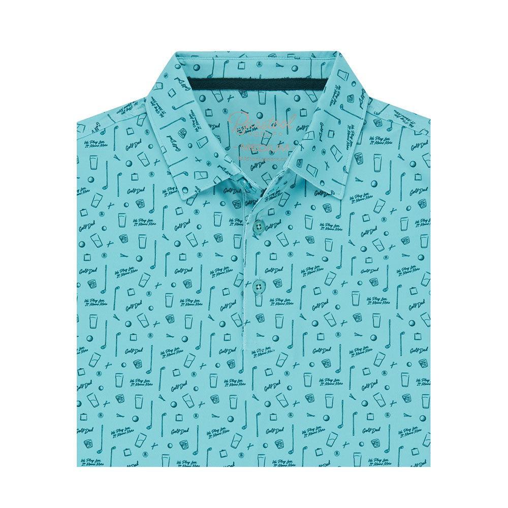 Golf Dad Essentials Printed Polo-Polos-Fore Play-Teal-S-Barstool Sports