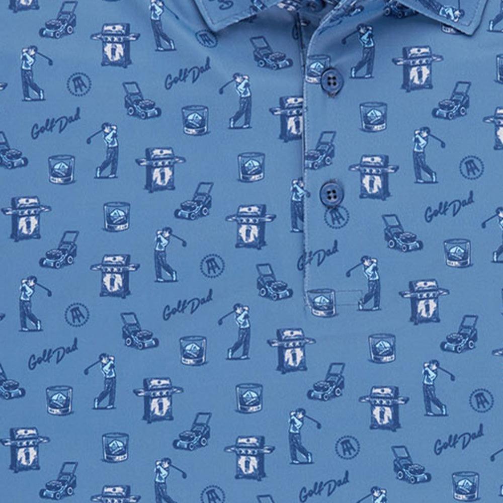 Golf Dad Saturday Printed Polo-Polos-Fore Play-Barstool Sports