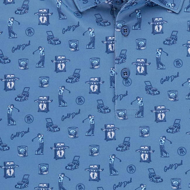 Golf Dad Saturday Printed Polo-Polos-Fore Play-Barstool Sports
