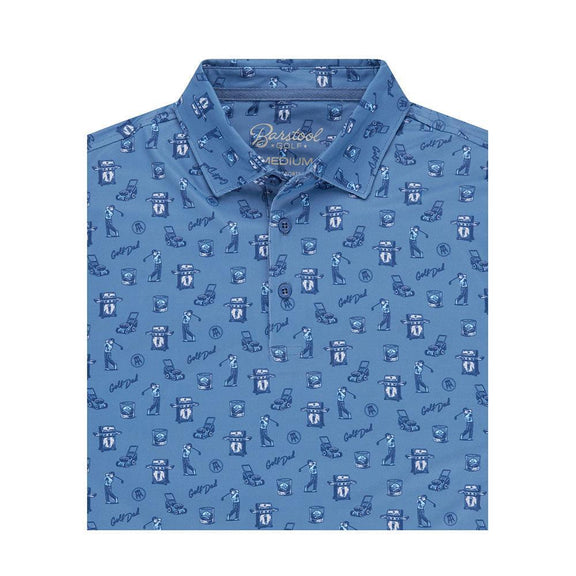 Golf Dad Saturday Printed Polo-Polos-Fore Play-Barstool Sports