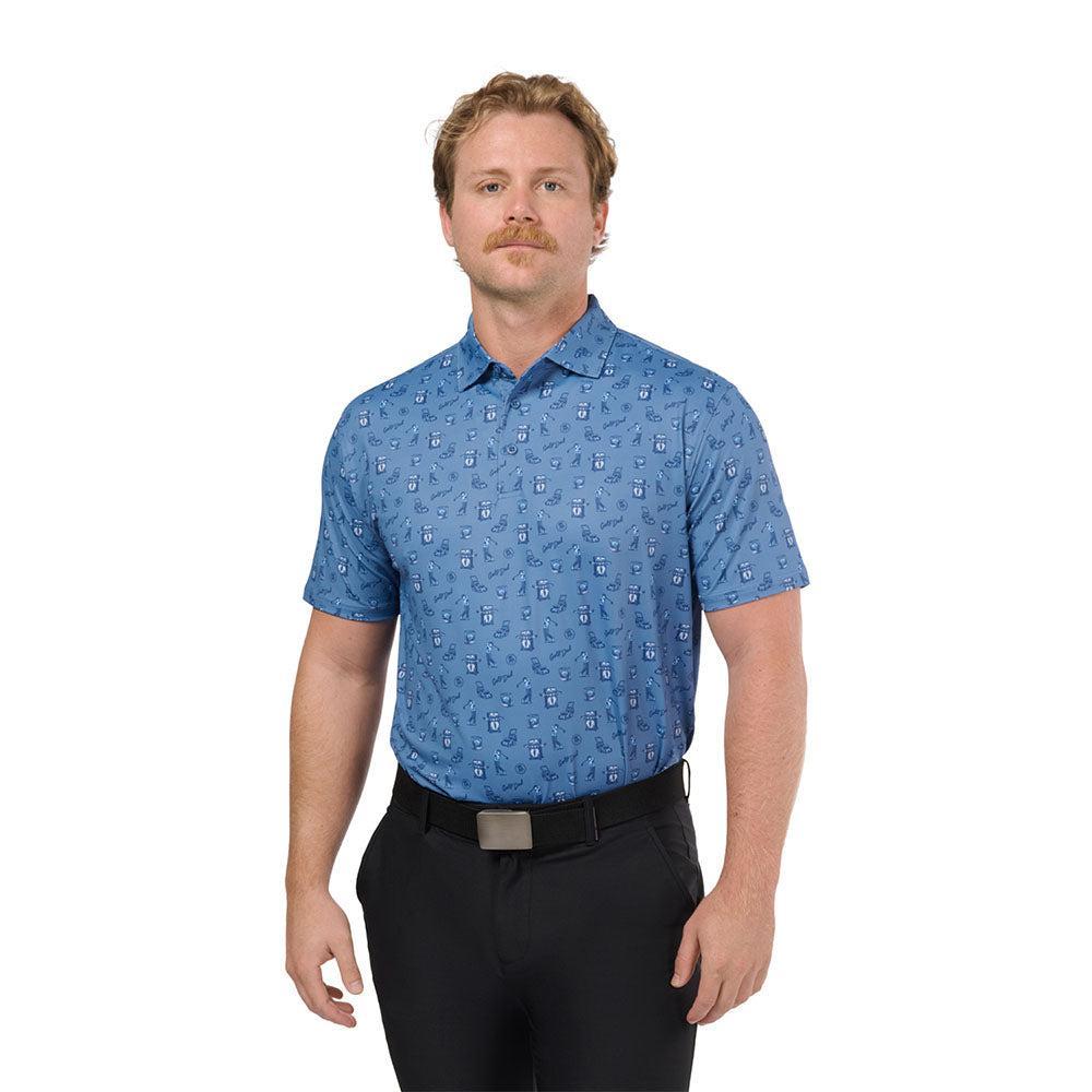 Golf Dad Saturday Printed Polo-Polos-Fore Play-Barstool Sports