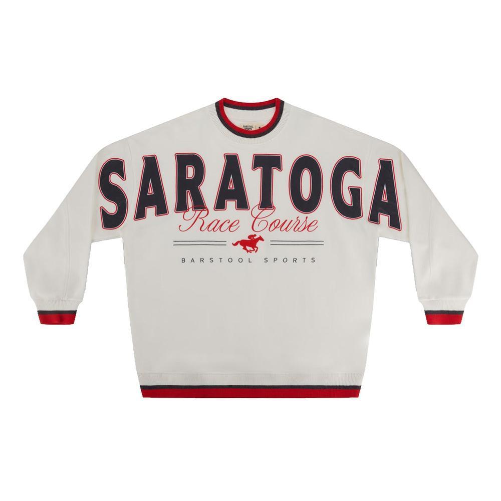 2026 Saratoga x Barstool Sports Oversized Text Crewneck-Crewnecks-Barstool Sports-Grey-S-Barstool Sports