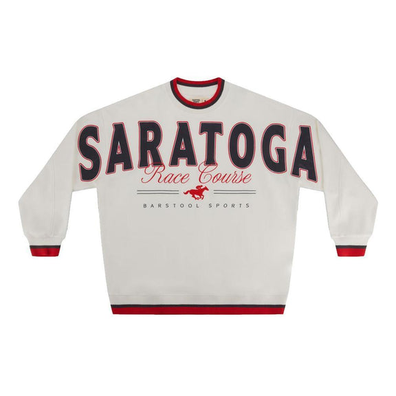 2026 Saratoga x Barstool Sports Oversized Text Crewneck-Crewnecks-Barstool Sports-Grey-S-Barstool Sports