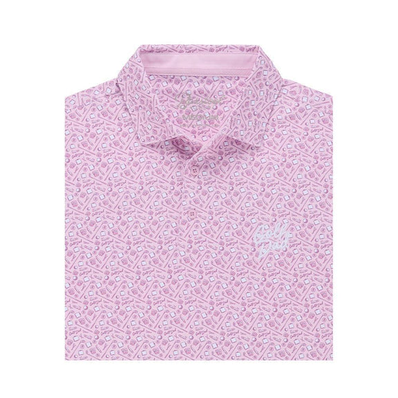Golf Dad Printed Performance Polo-Polos-Fore Play-Pink-S-Barstool Sports