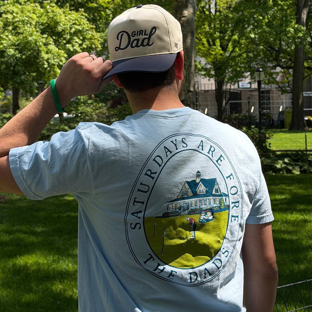 Saturdays Are Fore The Dads Clubhouse Pocket Tee-T-Shirts-SAFTB-Barstool Sports