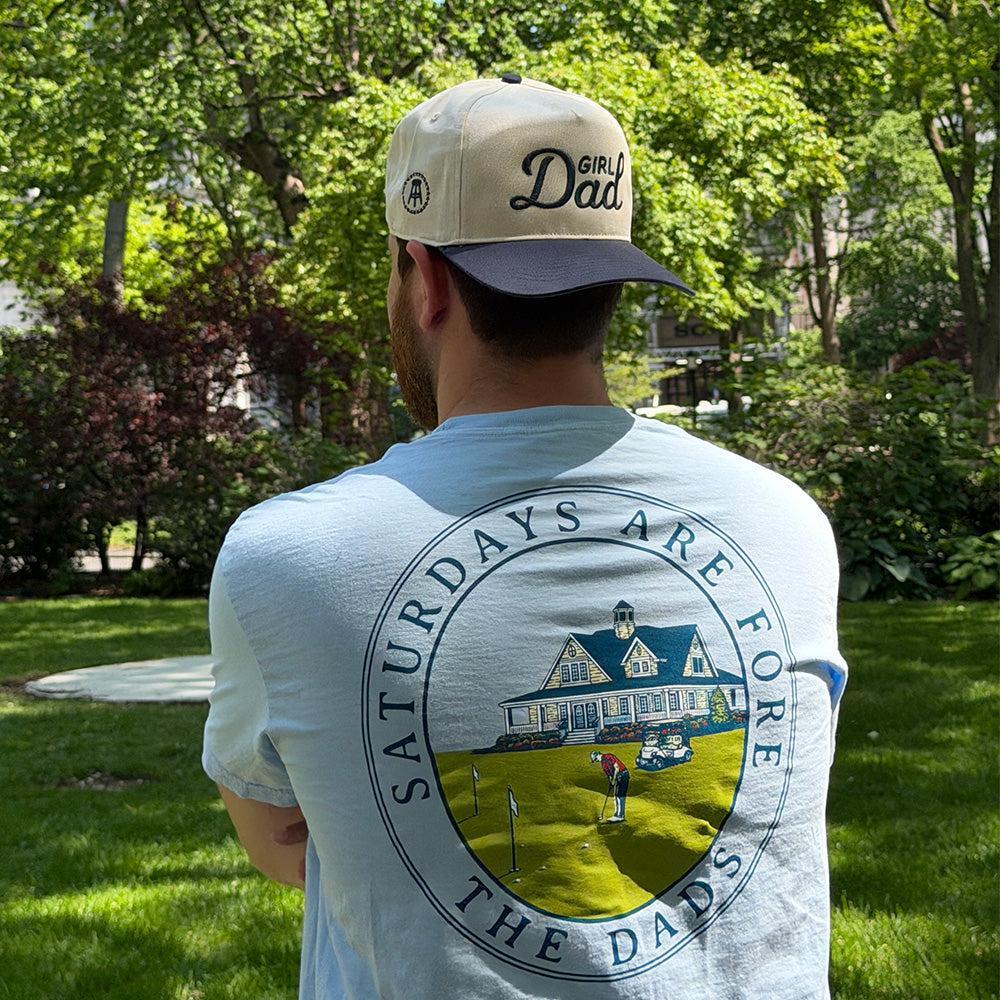 Saturdays Are Fore The Dads Clubhouse Pocket Tee-T-Shirts-SAFTB-Barstool Sports
