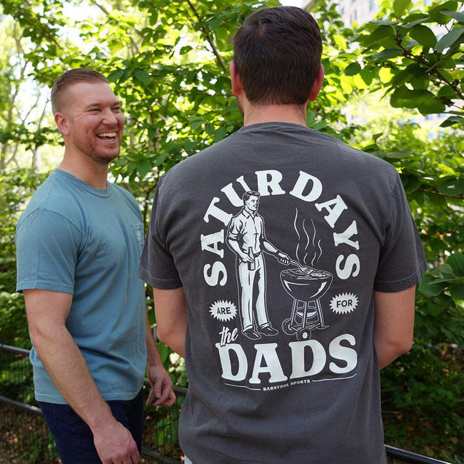 Saturdays Are For The Dads Grill Retro Pocket Tee-T-Shirts-SAFTB-Barstool Sports
