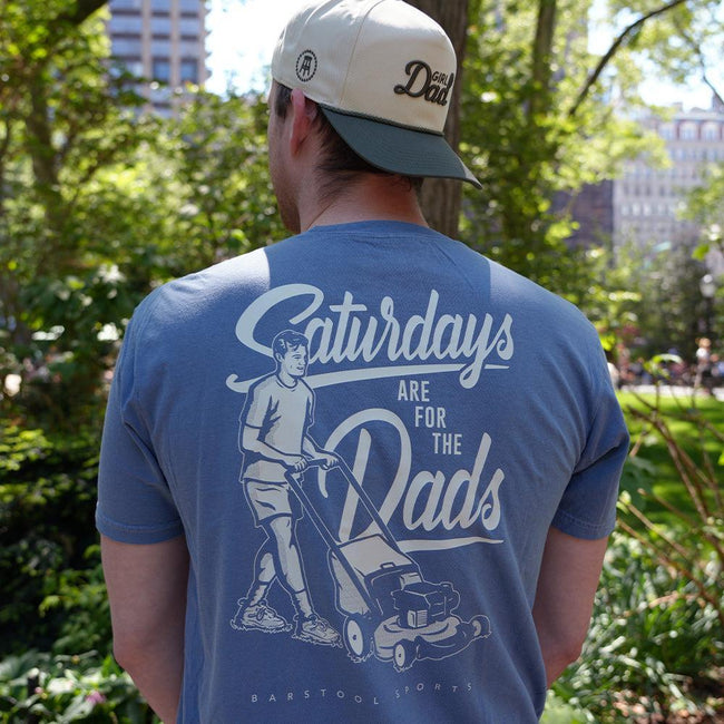 Saturdays Are For The Dads Mow Retro Pocket Tee-T-Shirts-SAFTB-Barstool Sports