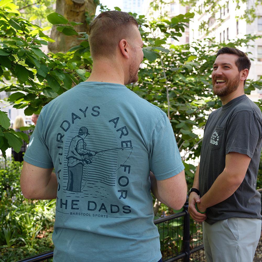 Saturdays Are For The Dads Fish Retro Pocket Tee-T-Shirts-SAFTB-Barstool Sports
