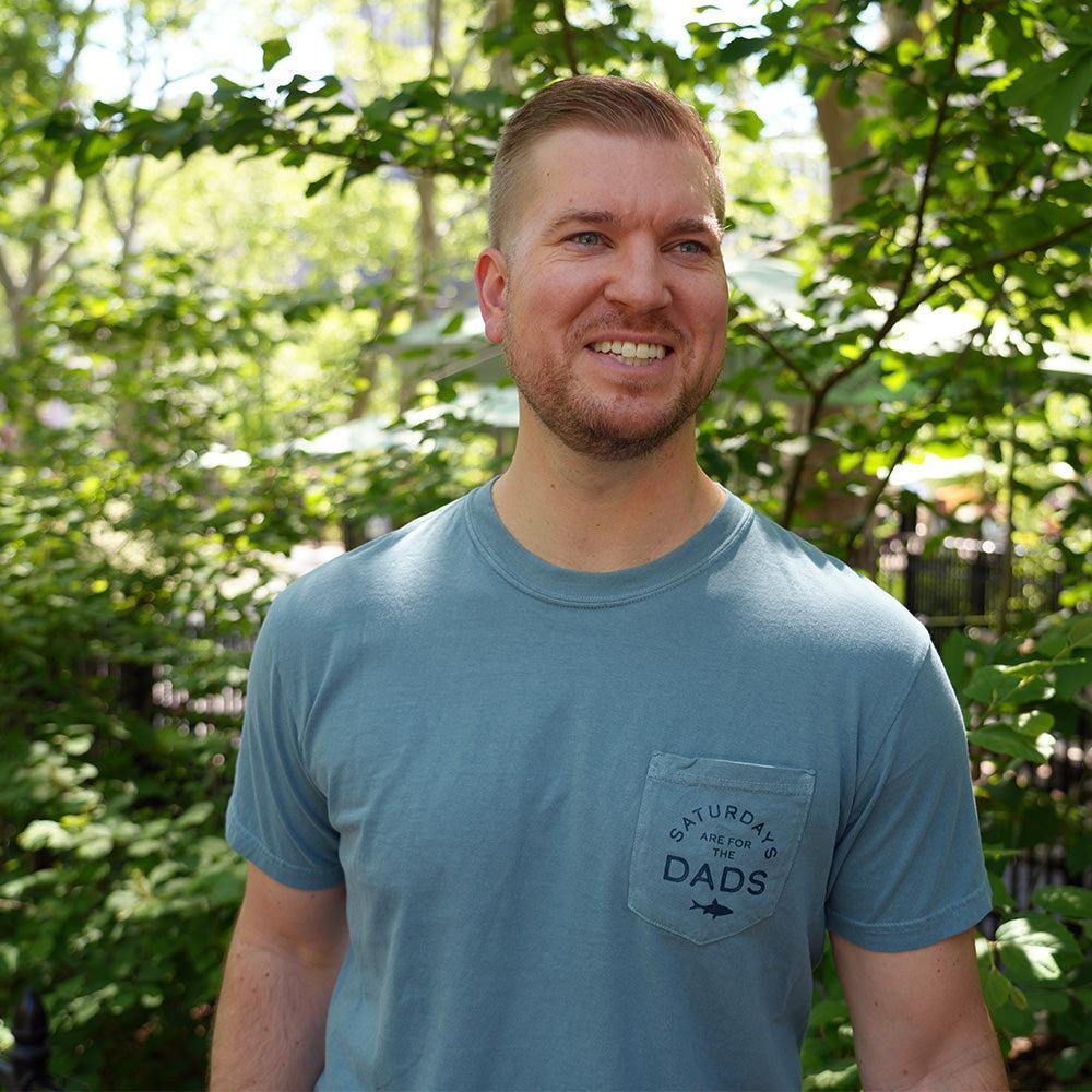Saturdays Are For The Dads Fish Retro Pocket Tee-T-Shirts-SAFTB-Barstool Sports