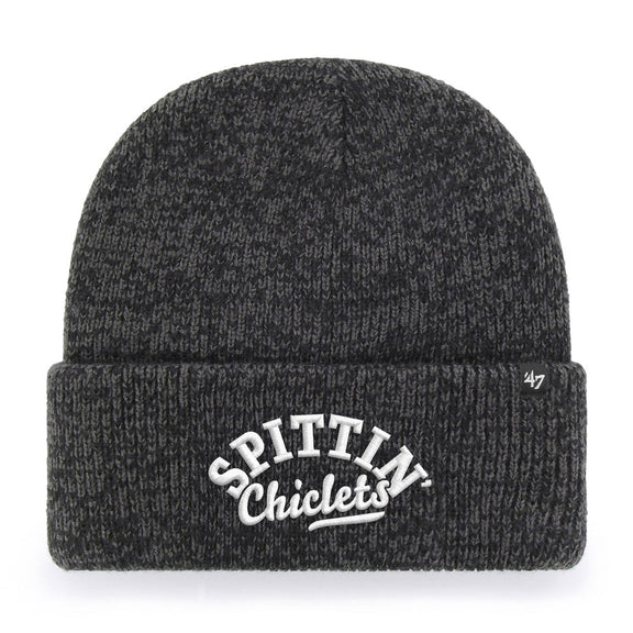 Spittin Chiclets x '47 Brain Freeze Cuff Knit Beanie-Beanies-Spittin Chiclets-Black-One Size-Barstool Sports