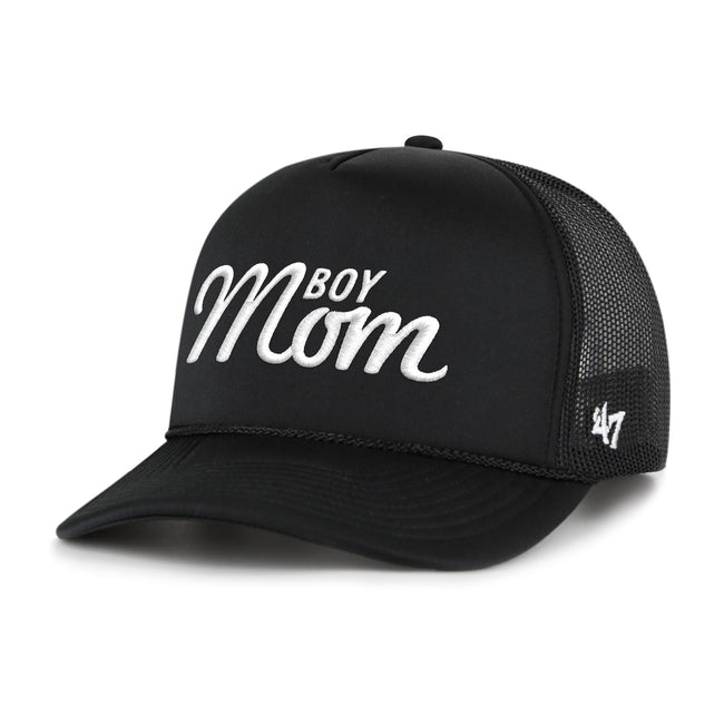 Boy Mom '47 Foam Trucker Hat-Hats-Bussin With The Boys-Black-One Size-Barstool Sports