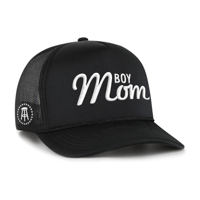 Boy Mom '47 Foam Trucker Hat-Hats-Bussin With The Boys-Black-One Size-Barstool Sports