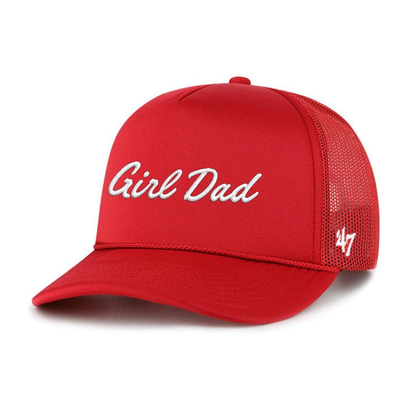 Girl Dad '47 Foam Trucker Hat-Hats-Barstool Sports-Red-One Size-Barstool Sports