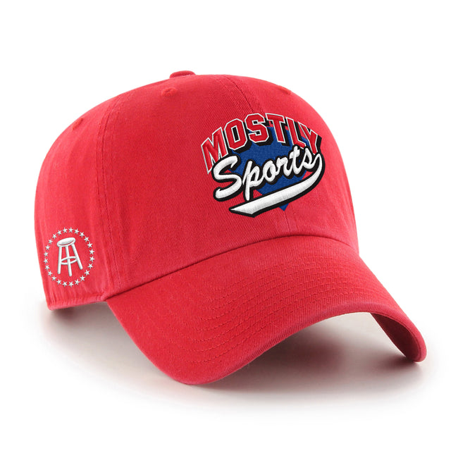 Mostly Sports x ’47 Clean Up Hat-Hats-Mostly Sports-Red-One Size-Barstool Sports