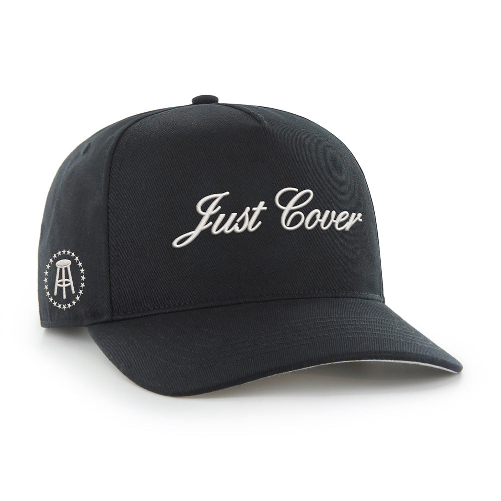 Just Cover Script '47 HITCH Snapback Hat (Black)-Hats-Pardon My Take-White-One Size-Barstool Sports