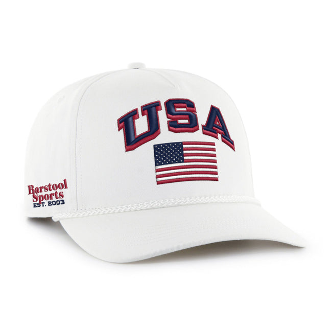 USA Flag '47 HITCH Rope Hat-Hats-Barstool Sports-White-One Size-Barstool Sports