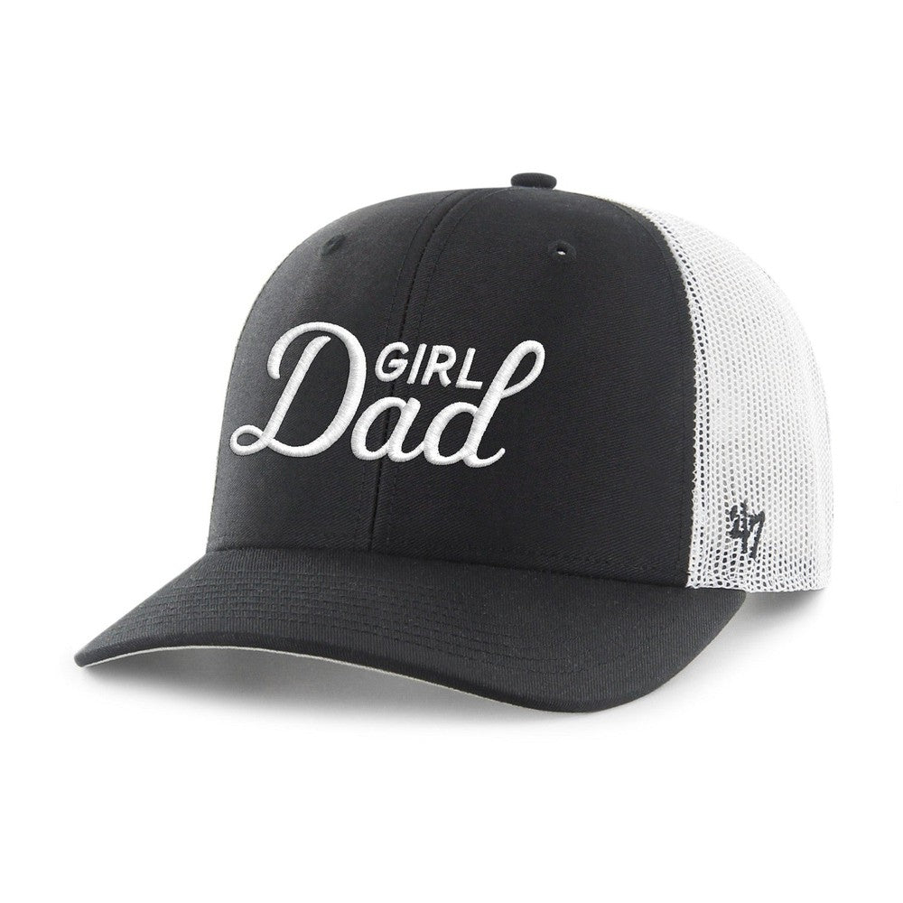 Girl Dad '47 Trucker Hat-Hats-Barstool Sports-Black/White - Discontinued-One Size-Barstool Sports
