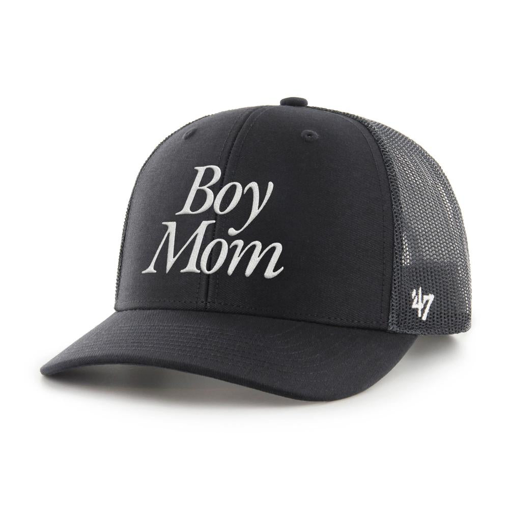 Boy Mom Trucker Hat-Hats-Barstool Sports-Black-One Size-Barstool Sports