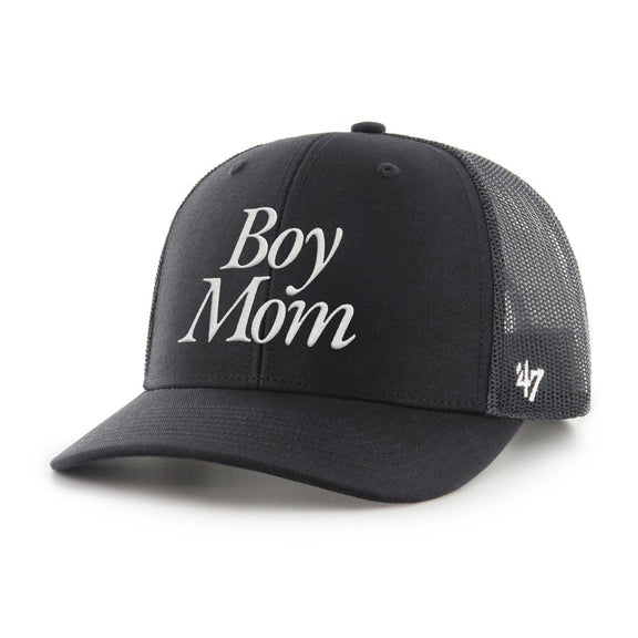 Boy Mom Trucker Hat-Hats-Barstool Sports-Black-One Size-Barstool Sports