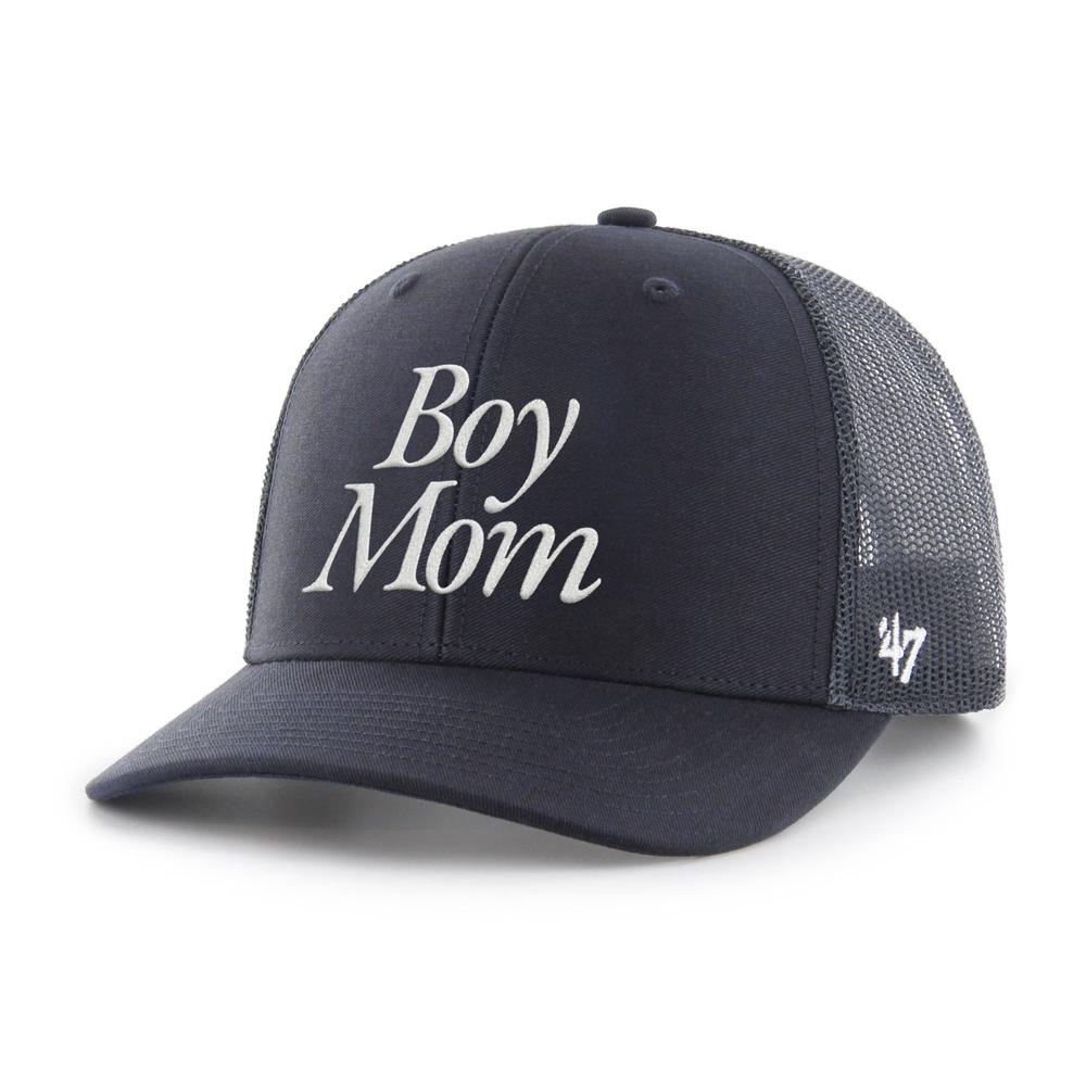 Boy Mom Trucker Hat-Hats-Barstool Sports-Navy-One Size-Barstool Sports