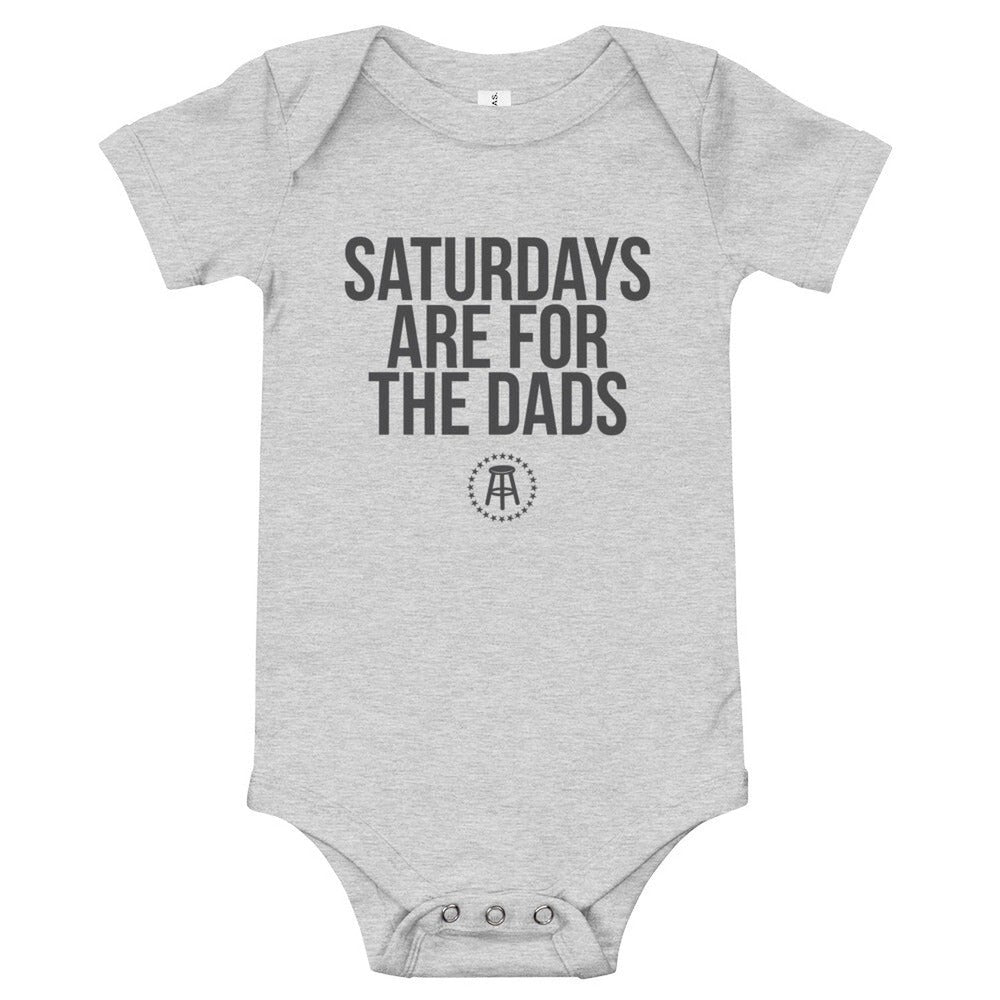 Saturdays Are For The Dads Onesie-Kids Apparel-SAFTB-Grey-3-6m-Barstool Sports