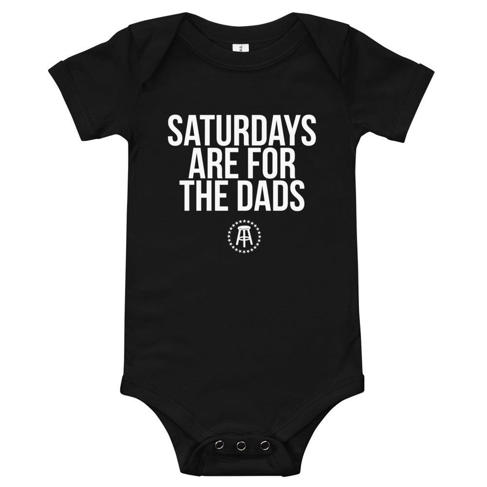 Saturdays Are For The Dads Onesie-Kids Apparel-SAFTB-Black-3-6m-Barstool Sports