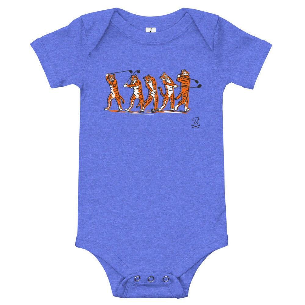 Barstool Golf Tiger Swing Onesie-Kids Apparel-Fore Play-Blue-3-6m-Barstool Sports