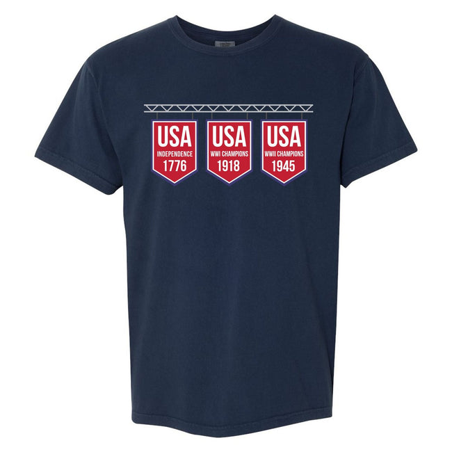 USA Banner Tee-T-Shirts-Barstool Sports-Navy-S-Barstool Sports