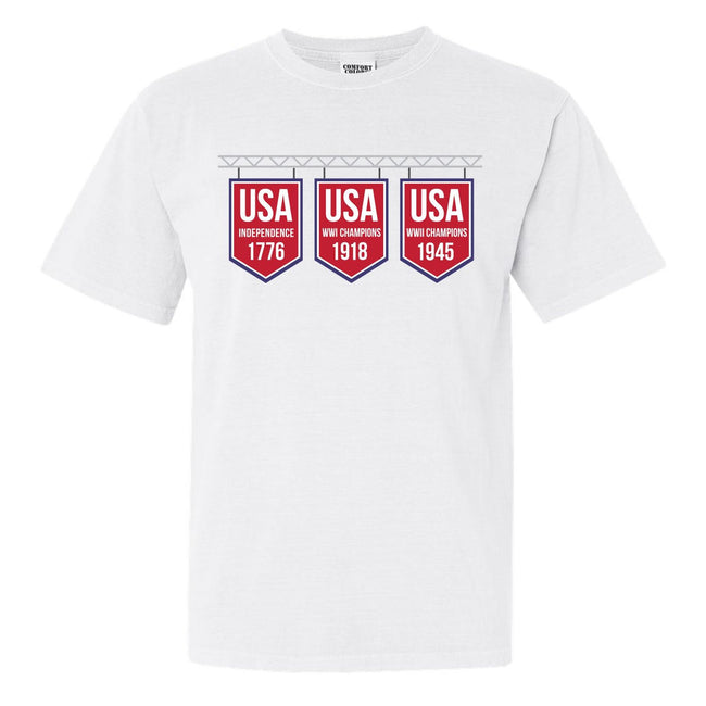 USA Banner Tee-T-Shirts-Barstool Sports-White-S-Barstool Sports