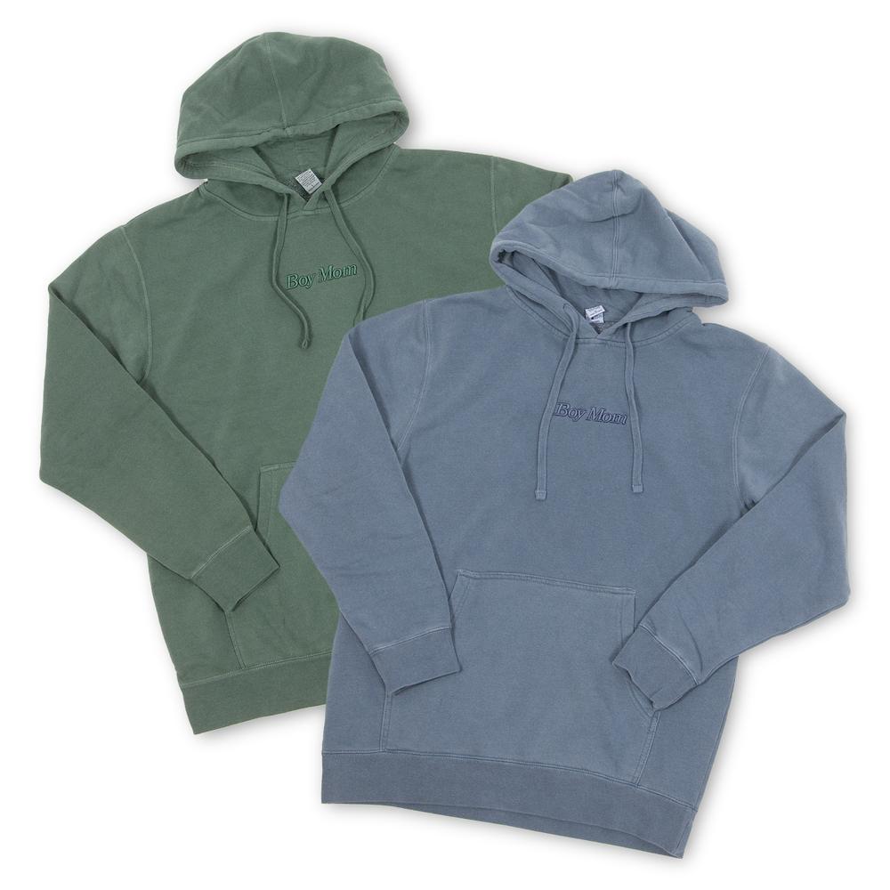Boy Mom Raised Embroidery Pigment Dyed Hoodie-Hoodies & Sweatshirts-Barstool Sports-Barstool Sports