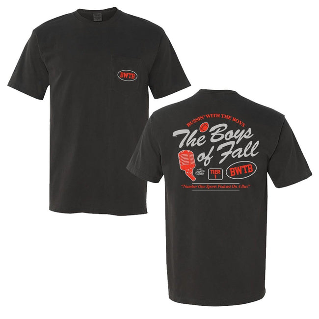 The Boys of Fall Pocket Tee-T-Shirts-Bussin With The Boys-Black-S-Barstool Sports