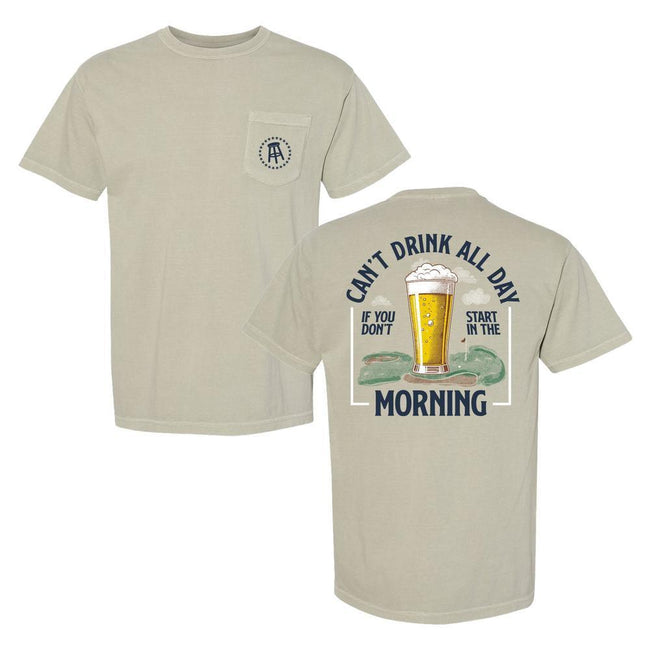 Can't Drink All Day Golf Pocket Tee-T-Shirts-Fore Play-Sandstone-S-Barstool Sports