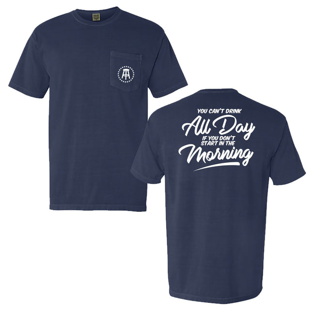 Can't Drink All Day Pocket Tee II-T-Shirts-Barstool Sports-Navy-S-Barstool Sports
