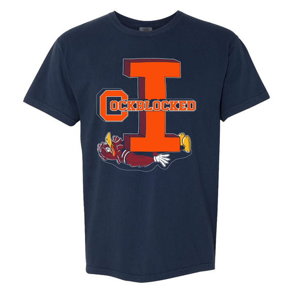 Cockblocked IL Tee-T-Shirts-Barstool U-Navy-S-Barstool Sports