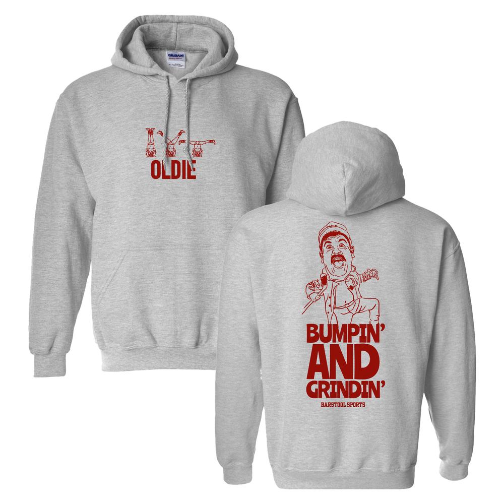 Oldie Bumpin' and Grindin' Hoodie-Hoodies & Sweatshirts-Canadian Oldie-Grey-S-Barstool Sports