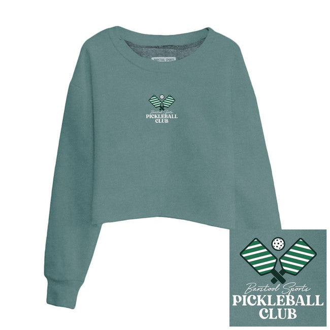 Barstool Pickleball Raw Hem Crewneck-Crewnecks-Fore Play-Green-XS-Barstool Sports