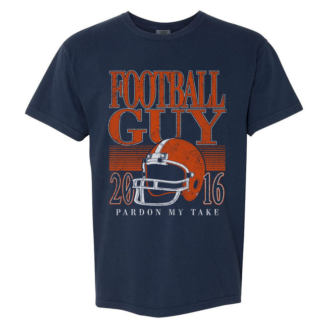 Football Guy Helmet Tee-T-Shirts-Pardon My Take-Navy-S-Barstool Sports