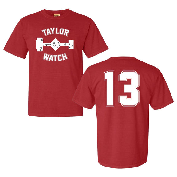 Taylor Watch Playbook Tee-T-Shirts-Taylor Watch-Red-S-Barstool Sports