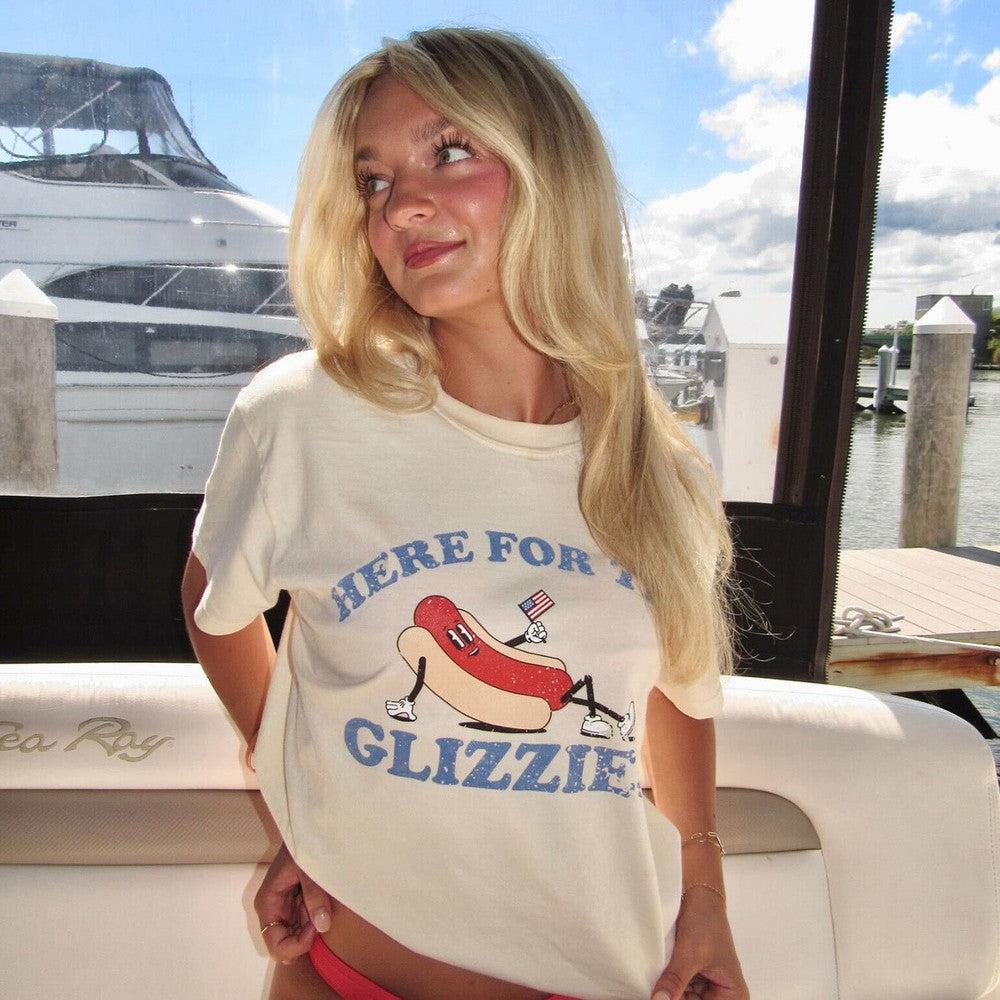 Here For The Glizzies Tee-T-Shirts-It Girl-Barstool Sports