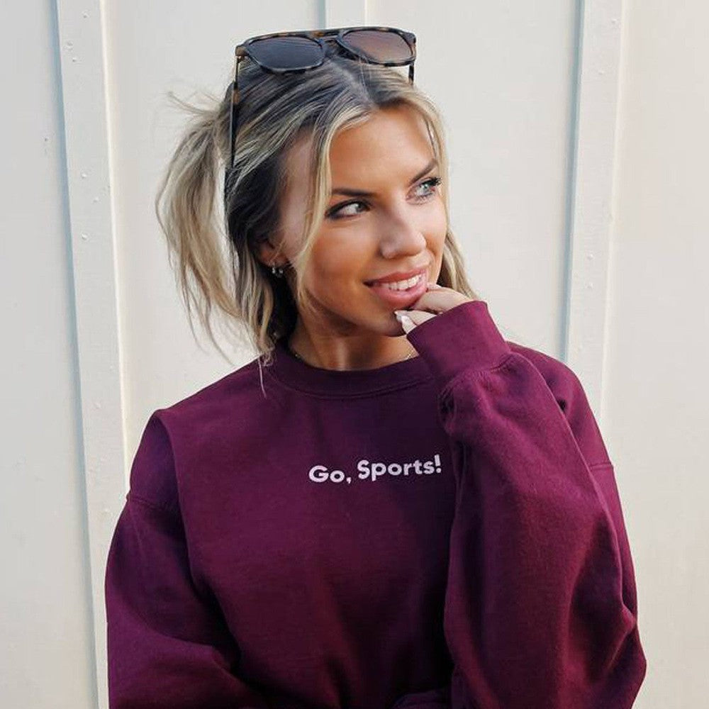 Go Sports Crewneck-Crewnecks-CHICKS-Maroon-S-Barstool Sports