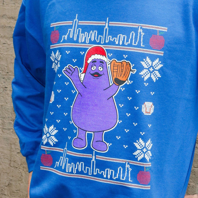 Grimace Ugly Sweater-Ugly Sweaters-We Gotta Believe-Barstool Sports