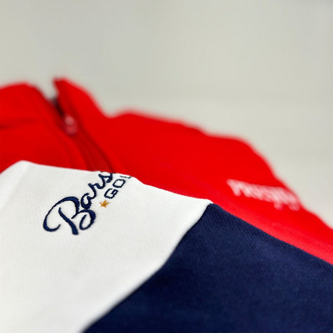 Barstool Golf x Presidents Cup Collegiate Fleece Half-Zip-Pullovers-Fore Play-Barstool Sports