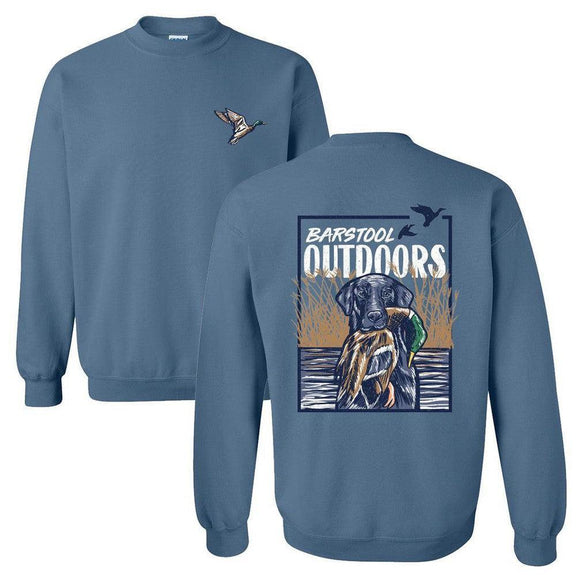 Barstool Outdoors Duck Hunt Crewneck (Copy)-Crewnecks-Barstool Outdoors-Indigo Blue-S-Barstool Sports