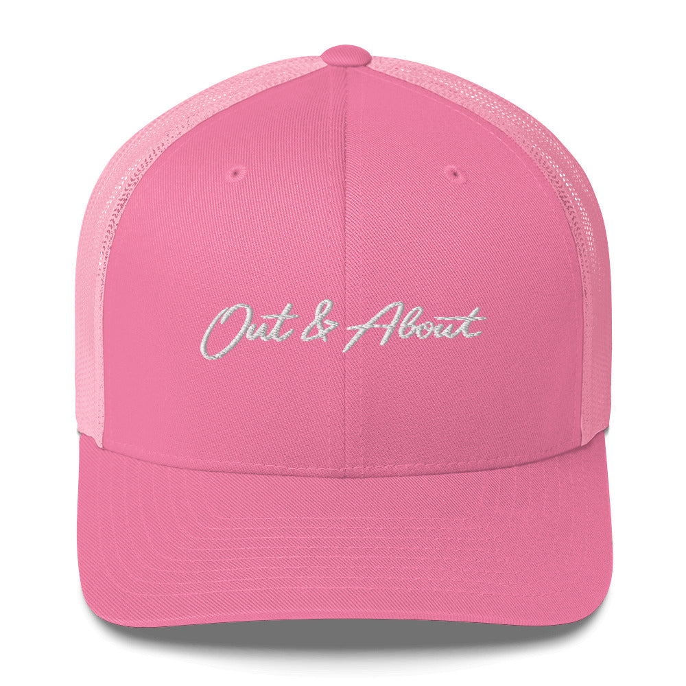 Out & About Trucker Hat-Hats-Out & About-Pink-Barstool Sports