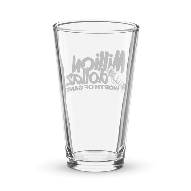 Million Dollaz Worth of Game Pint Glass-Drinkware-Million Dollaz Worth of Game-Barstool Sports