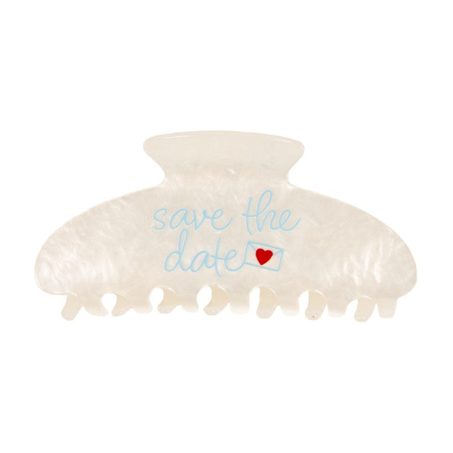 Save The Date Hairclip-Accessories-Chicks in the Office-White-One Size-Barstool Sports